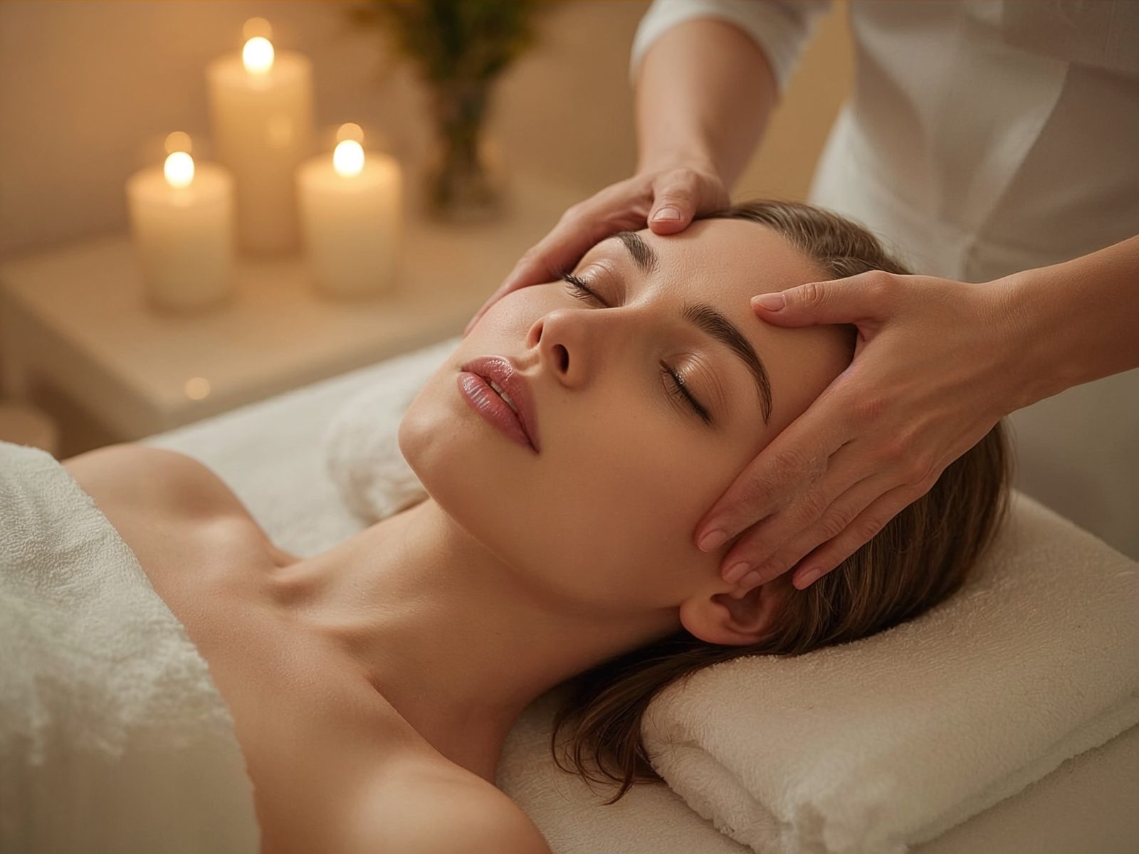 Avkopplande ansiktsmassage